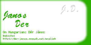 janos der business card